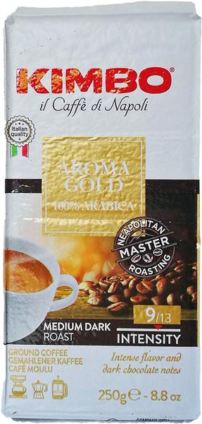 Kimbo Kaffee Espresso Aroma Gold 100% Arabica gemahlen, 250g