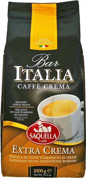Bar Italia Caff Crema - Extra Crema - 1kg Bohnen, Saquella