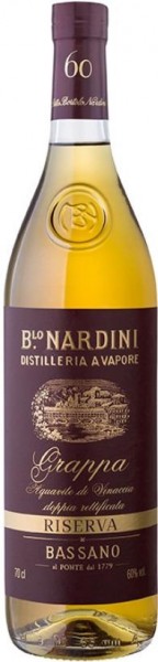 Nardini Aquavite di Vinaccia doppia rettificata -Riserva- 60%Vol. 1000ml, Bortolo Nardini