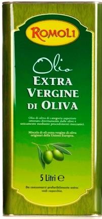 Olio Extra Vergine di Oliva, Natives Olivenöl Extra, erste Güteklasse, Blend EU, 5Ltr., Romoli, Sudi